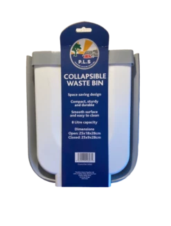 White/Grey Collapsible Waste Bin - Large 28cm