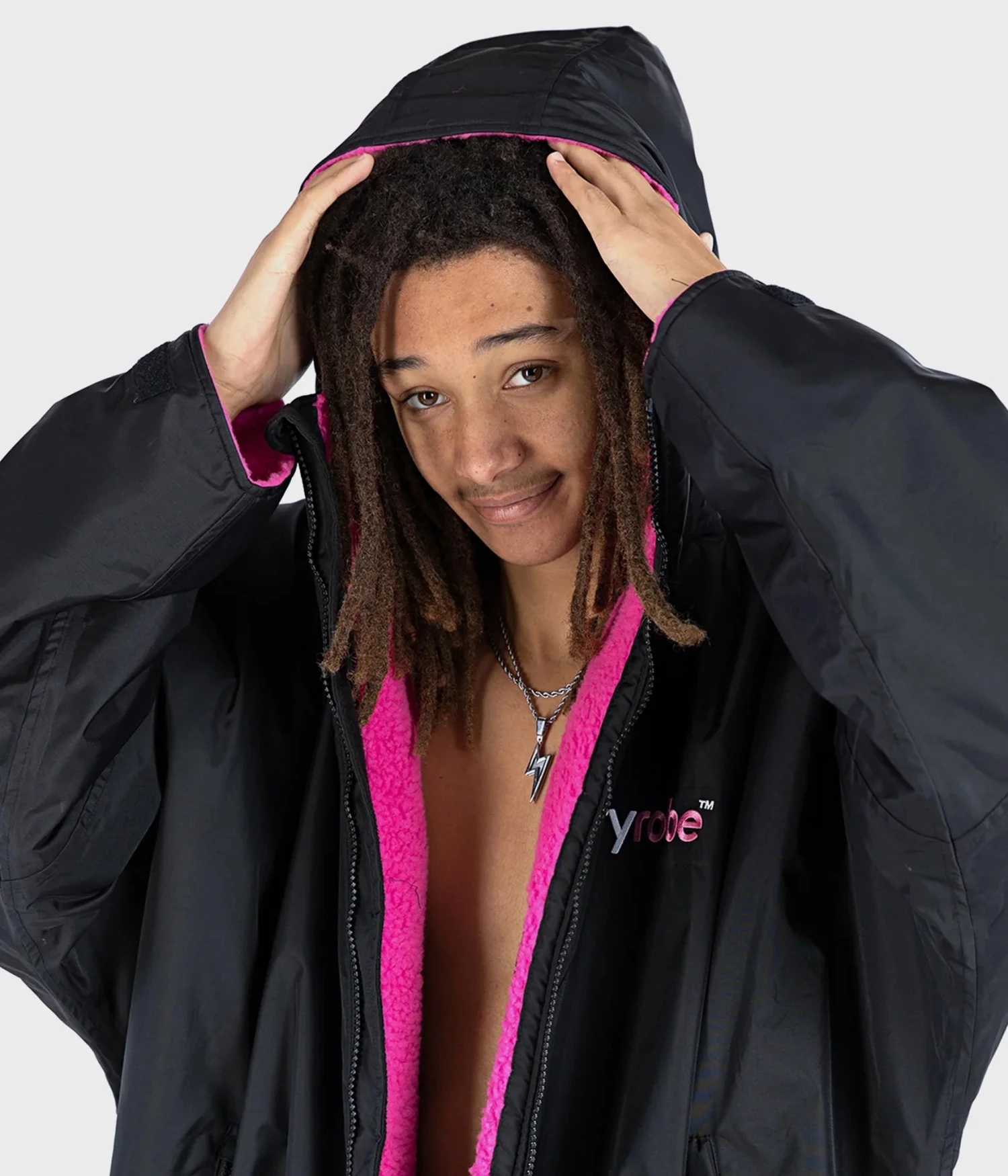 Dryrobe Advance Long Sleeve BLACK PINK - RECYCLED 5 Dryrobe Advance Long Sleeve BLACK PINK - RECYCLED - Image 5