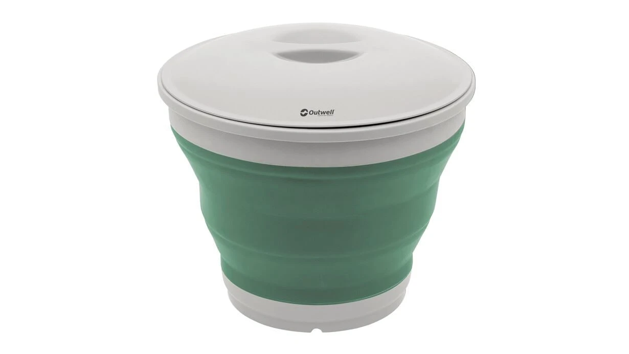 Outwell Collaps Round Bucket With Lid - Shadow Green 2 Outwell Collaps Round Bucket With Lid - Shadow Green - Image 2