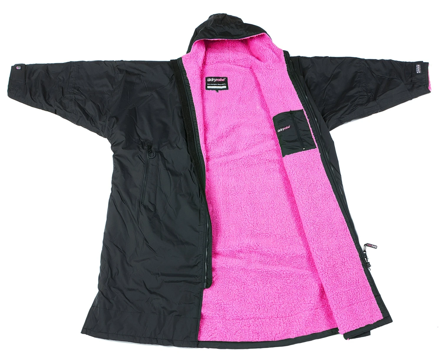 Dryrobe Advance Long Sleeve BLACK PINK - RECYCLED 3 Dryrobe Advance Long Sleeve BLACK PINK - RECYCLED - Image 3