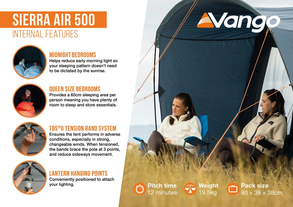 Vango Sierra Air 500 Tent 2025 10 Vango Sierra Air 500 Tent 2025 - Image 10