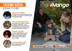 Vango Tacoma 800XL Tent Package -World Of Camping Tacoma 800xl Infographic2 LowRes