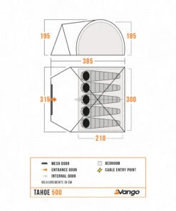 Vango Tahoe 500 Tent -World Of Camping Tahoe500Floorplan LowRes