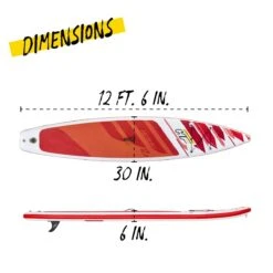 Bestway HydroFrorceFastblast Tech - 12’6ft SUP Inflatable Stand Up Paddle Board -World Of Camping bw65343 callout 7 red sup inflatable stand up paddle board