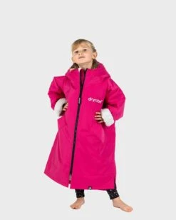 Dryrobe Advance Kids Long Sleeve Pink / Grey 9 Dryrobe Advance Kids Long Sleeve Pink / Grey -World Of Camping kids advance ls pink 2