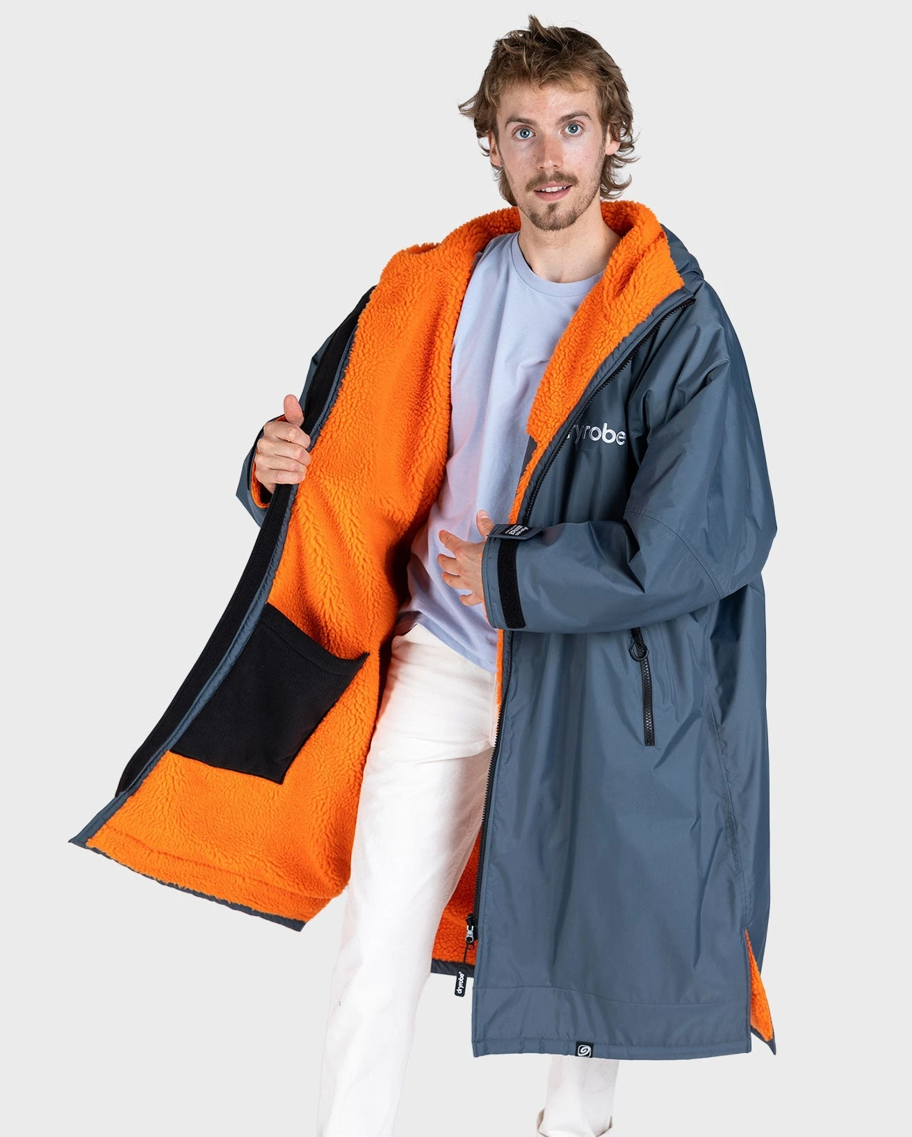 Dryrobe Advance Long Sleeve Dark Grey / Orange 3 Dryrobe Advance Long Sleeve Dark Grey / Orange - Image 3